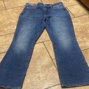 High Rise CurvySize 12 Short Blue Denim Wide Leg Jeans